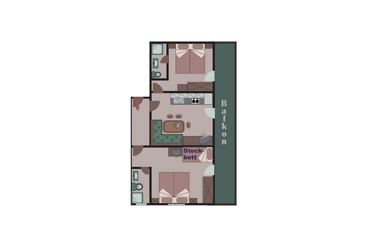 Grundriss - Ferienwohnung Typ D, Garnhof in Flachau